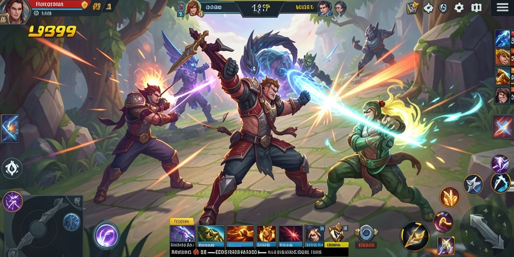 Tangkapan layar dari gameplay menampilkan pertempuran seru di <strong>9399</strong>.