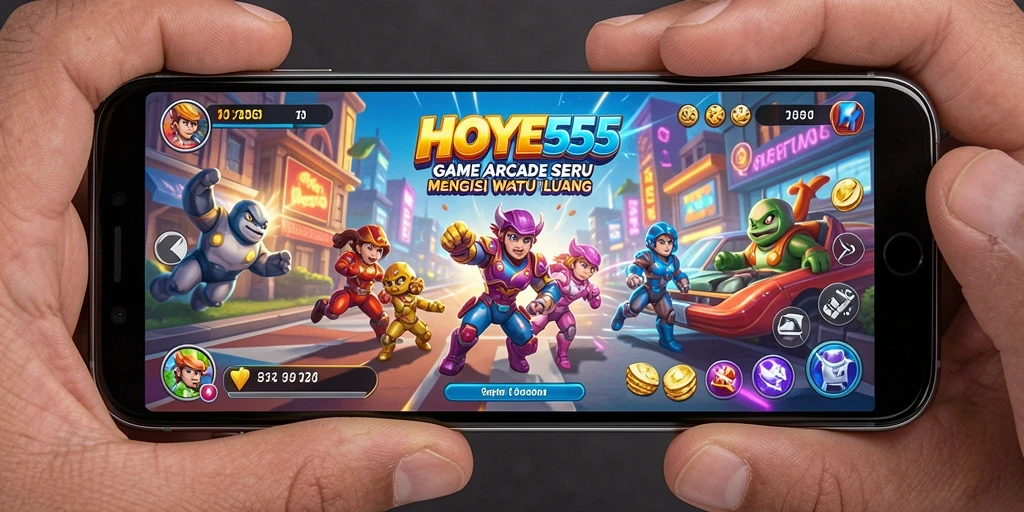 Tangkapan layar gameplay HOYE55 menampilkan aksi Arcade yang seru.