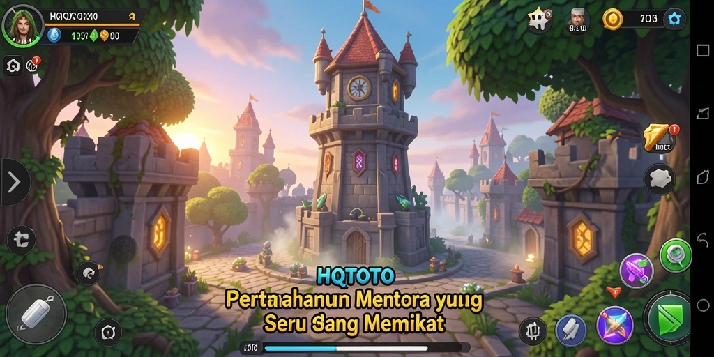 Tampilan gameplay HQTOTO yang menegangkan dan seru dalam pertahanan menara.