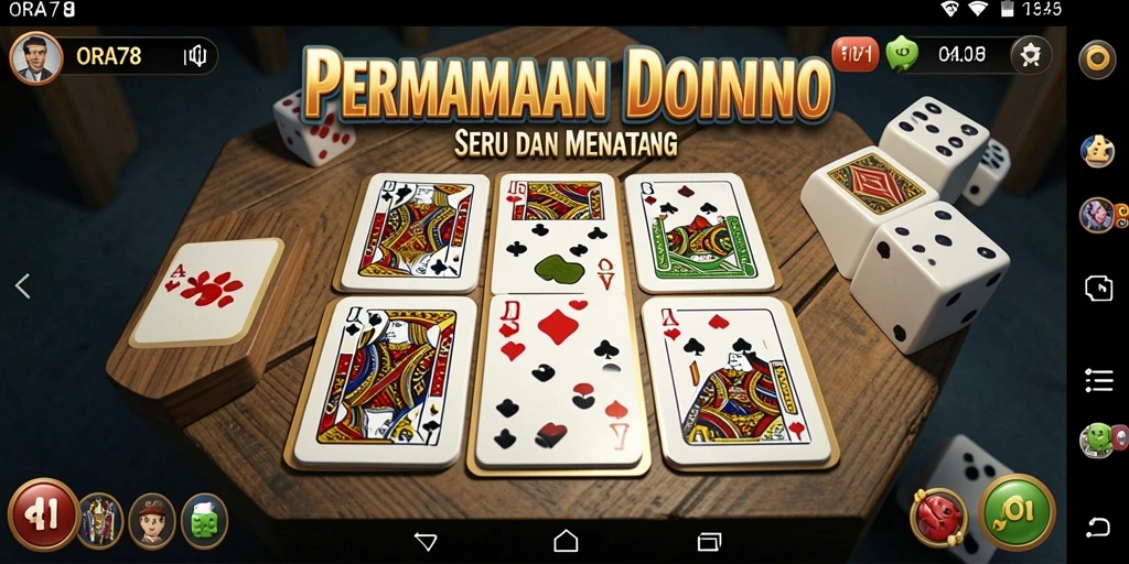 Screenshot gameplay ORA78 menampilkan momen seru permainan Domino.