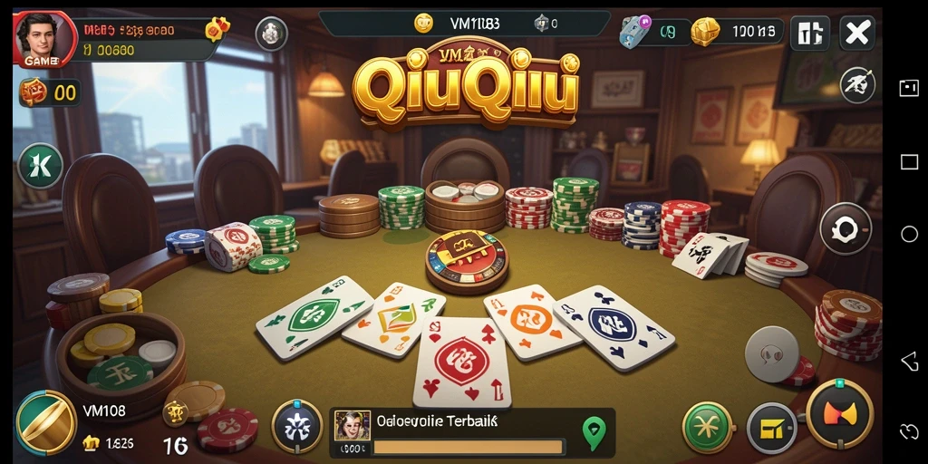 Tampilan gameplay QiuQiu yang seru di VM108.